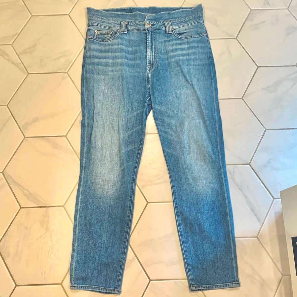 NWOT 7forAllMankind paper bag skinny jeans - Picture 2 of 7
